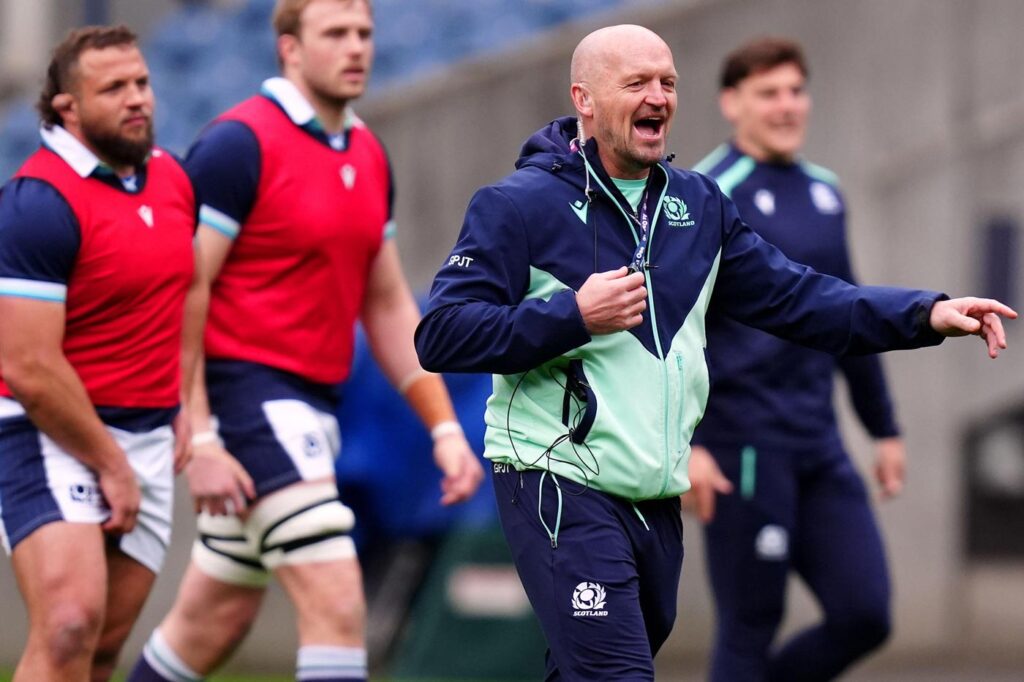 6 nations training for the Scotland National square ahead of their game with Wales.